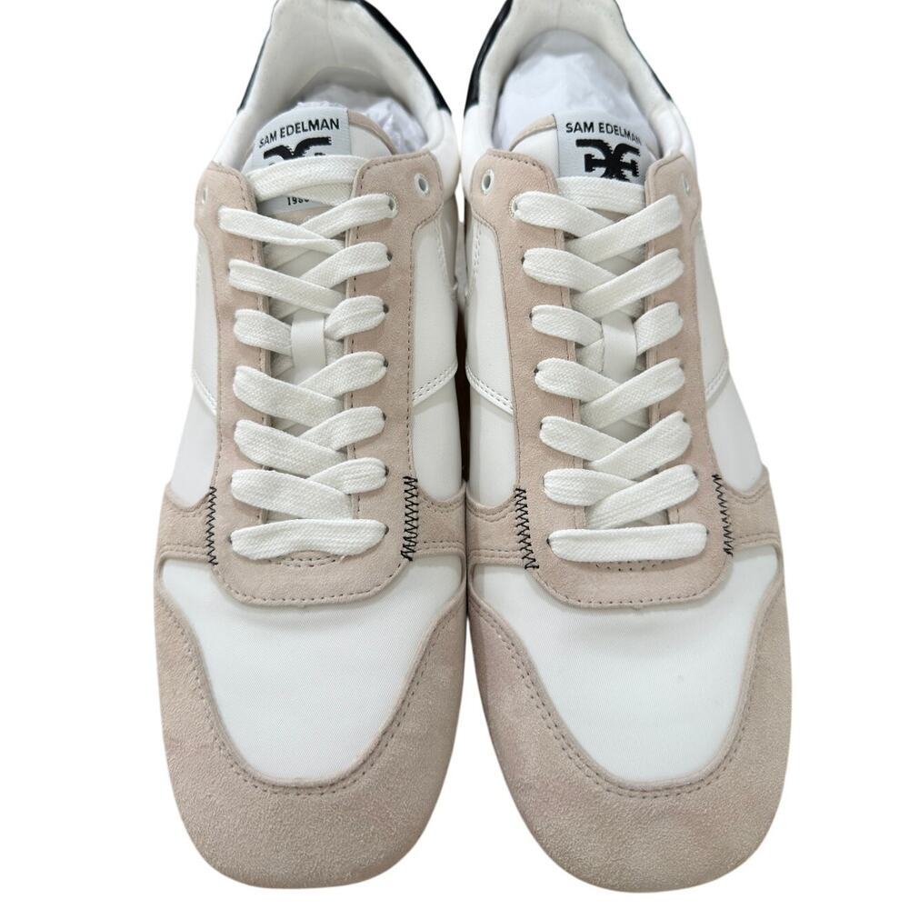 NEW Sam Edelman Women's Zaria Sneakers White/Black/Tan Size 10.5M